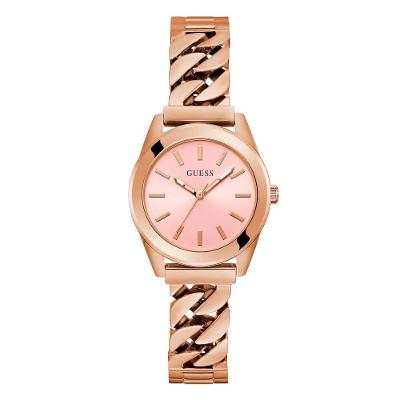 Relógio Feminino Corrente Rosé Analógico Aço Inox Rosé Dourado Guess 32MM