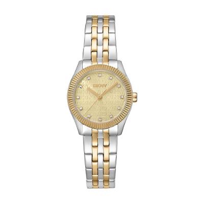 Relógio Feminino Crosswalk Analógico Aço Inox Champagne Donna Karan 26MM
