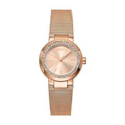 Relógio Feminino DKNY Rose Gold Analógico em Aço Inox Rosê Donna Karan 28MM