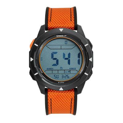 Relógio Masculino Speedo Pedômetro Digital com Função de Passos Laranja 47MM