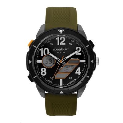 Relógio Masculino Speedo Anadigi Verde Analógico e Digital em Silicone com Display 50MM