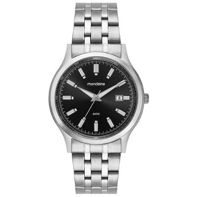 Relógio Masculino Relógio Masculino Analógico com Calendário Prata Aço Inox Prata Mondaine 38MM