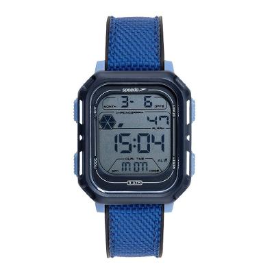 Relógio Masculino Speedo Anadigi Quadrado em Nylon com Função Analógica e Digital Azul 38CM