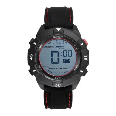 Relógio Masculino Digital Pespontos Silicone Preto Speedo 5CM