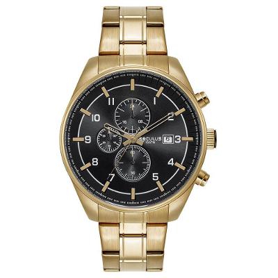 Relógio Masculino Cronógrafo Aço Aro 3d em Aço Inox com Ponteiros Rosé Séculus 4.6CM