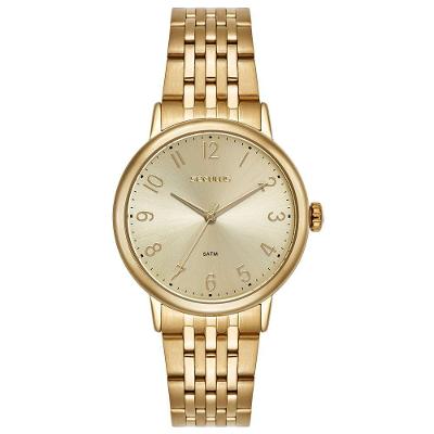 Relógio Masculino Aço Dourado Numeração Completa Analógico Aço Inox Séculus