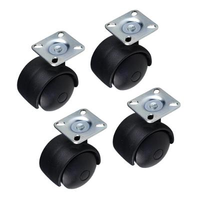 Kit Rodinhas para Móveis 40mm com Rotação 360 graus  30kg Preto Mercado das Prateleiras