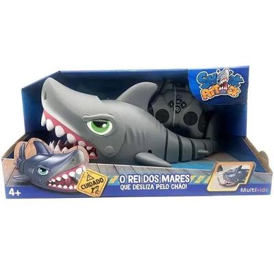 Tubarão de Controle Remoto Shark Attack com Modo Ataque e Movimento em Todas as Direções Cinza