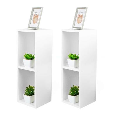Mesa de Cabeceira Diamante sem Gavetas MDP Moderno Branco Mercado das Prateleiras