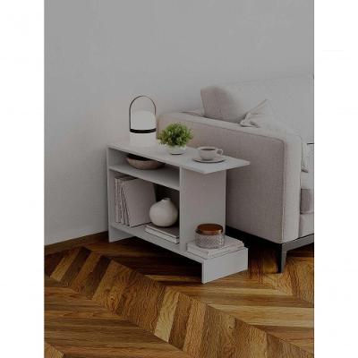 Mesa de Apoio Restn Retangular MDF-MDP 81CM Branco Mercado das Prateleiras