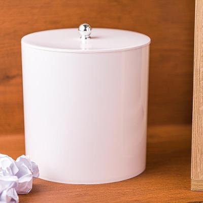 Lixeira para Escritório 6,2L Plástico com Tampa Cromada Branca Pontto Lavabo