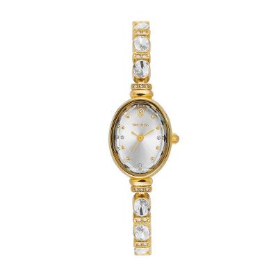 Relógio Feminino Relógio Feminino Dourado com Pedras Cravejadas Analógico em Metal com Pedras