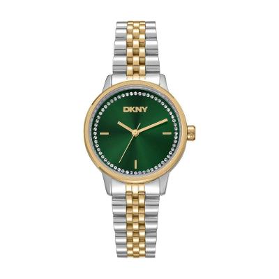Relógio Feminino Soho Bicolor Analógico Aço Inox Verde Donna Karan 30MM
