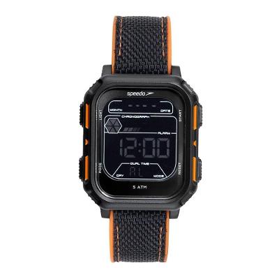 Relógio Masculino Anadigi Analógico e Digital Nylon Preto Resistente à Água 5 ATM Speedo