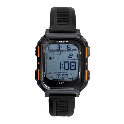 Relógio Masculino Anadigi Analógico e Digital Pulseira Silicone Preto Speedo 38CM