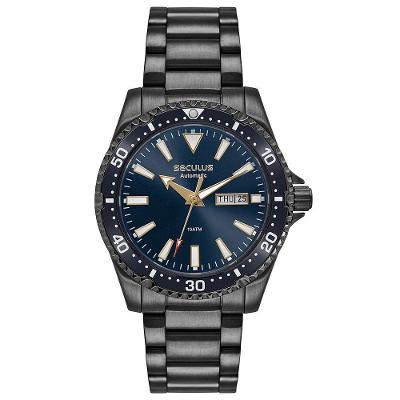 Relógio Masculino Automático MIYOTA 8205 Casual Aço Inox Preto Séculus 42MM