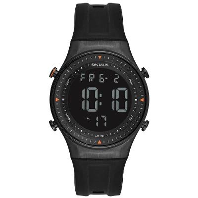 Relógio Masculino Digital Esportivo Silicone Alarme Preto Séculus 42MM
