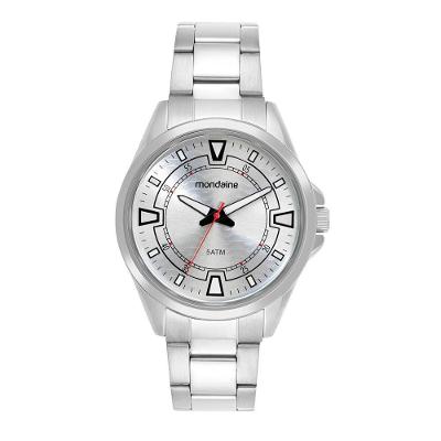 Relógio Masculino Mondaine Analógico Aço Inox Verde Prata 42MM