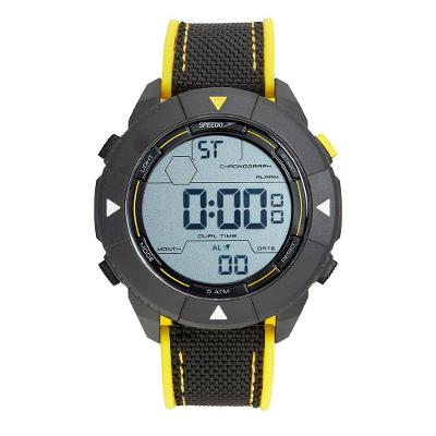 Relógio Masculino Speedo Digital em Nylon Preto e Amarelo 50MM