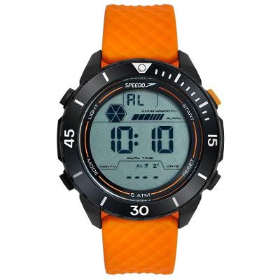 Relógio Masculino Speedo Anadigi Analógico e Digital Pulseira Silicone Laranja 50MM