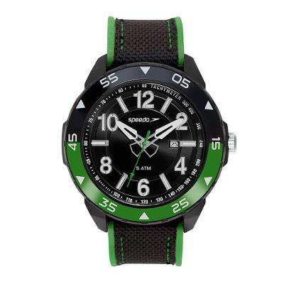 Relógio Masculino Speedo Calendário Esportivo com Pulseira de Nylon Verde Preto 5CM