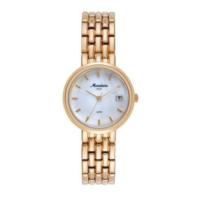 Relógio Feminino Mondaine Dourado com Calendário Madreperola em Metal com Mostrador Madrepérola