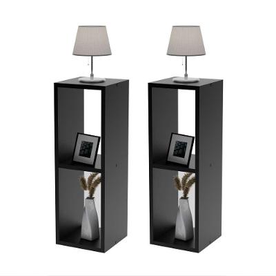 Mesa de Cabeceira Diamante sem Gavetas MDP Moderno Preto Mercado das Prateleiras