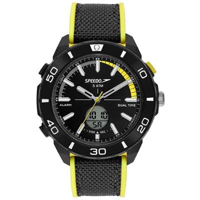 Relógio Masculino Anadigi Analógico e Digital em Silicone Amarelo e Preto Speedo