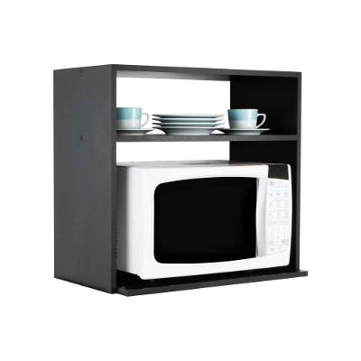 Nicho para Cozinha Cannes sem Porta 2 Prateleiras Madeira MDP 60CM Preto