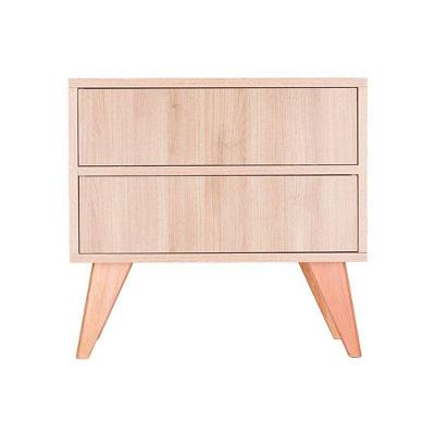 Mesa de Cabeceira Bréscia 2 Portas MDP Retrô Carvalho 60CM Mercado das Prateleiras