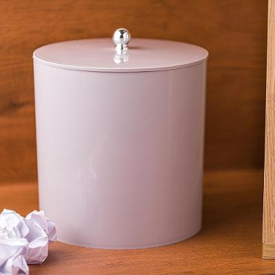 Lixeira para Escritório 6,2L Plástico com Tampa Cromada Cinza Pontto Lavabo