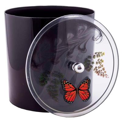 Lixeira Decorada 6,2L Plástico Borboleta Vermelha Preto Pontto Lavabo
