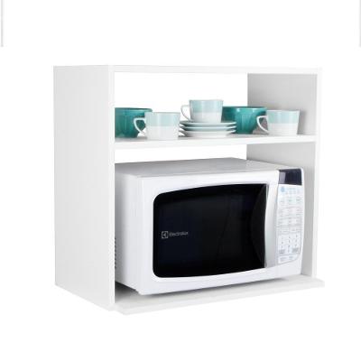 Nicho para Cozinha Cannes 2 Prateleiras Madeira MDP 60CM Branco Mercado das Prateleiras