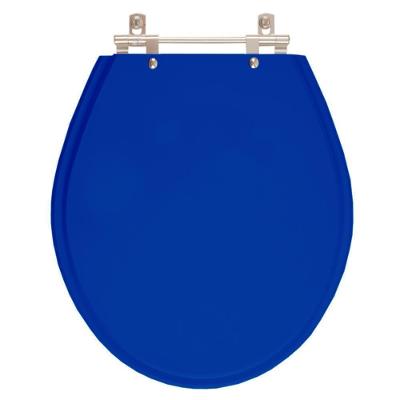 Assento Sanitário Ravena Alongado MDF Convencional Alumínio Azul Pontto Lavabo