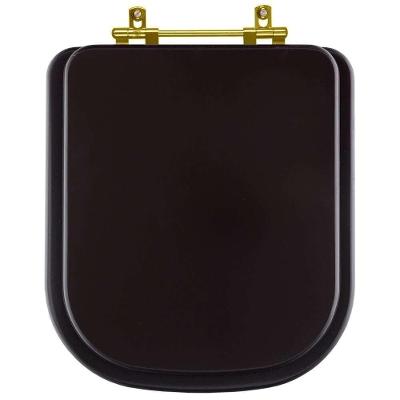 Assento Sanitário Quadra Quadrado Resina Plástica Parafusado Convencional Marrom Fosco Pontto Lavabo