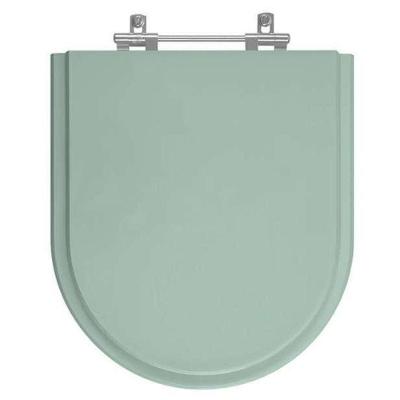Assento Sanitário Riviera Alongado MDF Fechamento Convencional Alumínio Anodizado Verde Claro Pontto