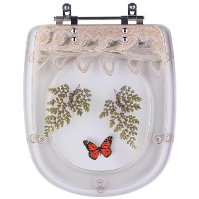 Assento Sanitário Sabatini Decorado Borboleta Vermelha Universal Resina Plástica Convencional