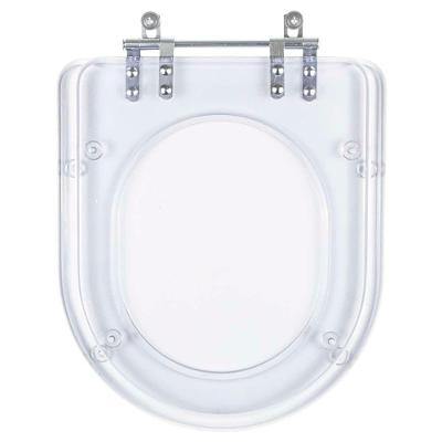 Assento Sanitário Smart Alongado Resina Plástica Convencional Alumínio Anodizado Transparente Pontto