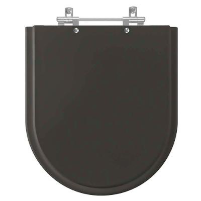 Assento Sanitário Smart Alongado MDF Fechamento Convencional Preto Fosco Pontto Lavabo
