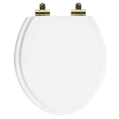 Assento Sanitário Soft Close Oval Resina Plástica Fechamento Suave Ferragem Dourada Branco Pontto