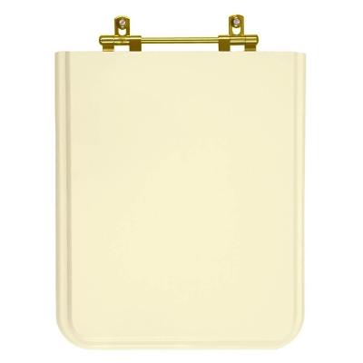 Assento Sanitário Square Bone para Vaso Incepa Quadrado MDF Fechamento Convencional Bege Pontto