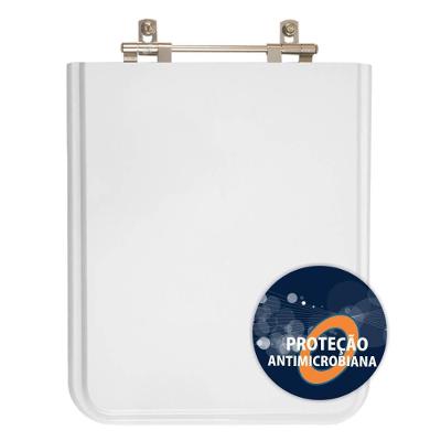 Assento Sanitário Square Quadrado Polipropileno Convencional Antibacteriano Branco Pontto Lavabo