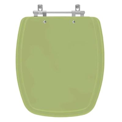 Assento Sanitário Stylus Alongado MDF Convencional Alumínio Verde Pontto