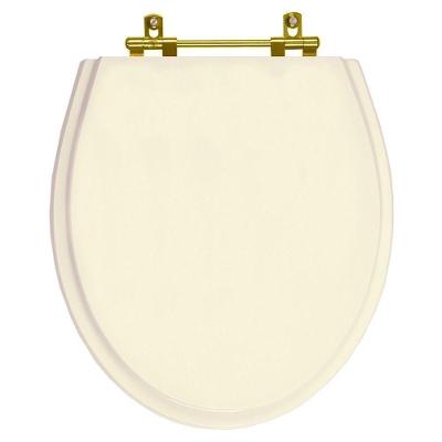 Assento Sanitário Ritz Alongado Resina Plástica Ferragem Dourada Creme Pontto Lavabo