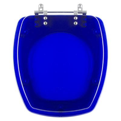 Assento Sanitário Thema Alongado Poliéster Parafusado Convencional Azul Transparente Pontto Lavabo
