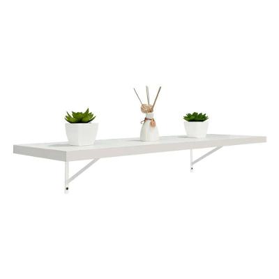Prateleira Mão Francesa 100x25CM MDP Suporte Invisível Organizador Sala Branco Mercado