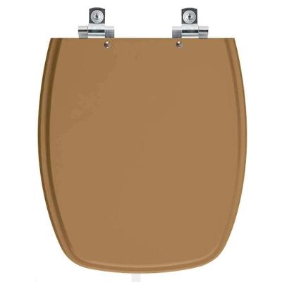 Assento Sanitário Stylus Alongado Laqueado Fechamento Suave Almofadado Amarelo Terra Pontto