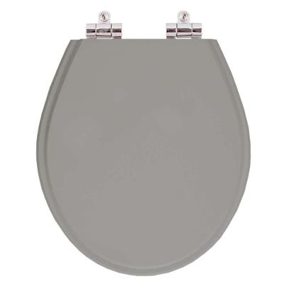 Assento Sanitário Ravena Alongado Resina Plástica Fechamento Suave Cinza Escuro Pontto Lavabo
