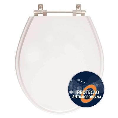 Assento Sanitário Ravena Alongado Resina Plástica Parafusado Antibacteriano Branco Pontto Lavabo