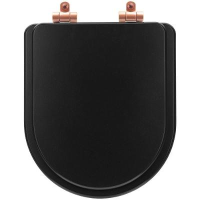 Assento Sanitário Smart Onix para Vaso Celite Alongado Resina Plástica Fechamento Suave Preto Fosco